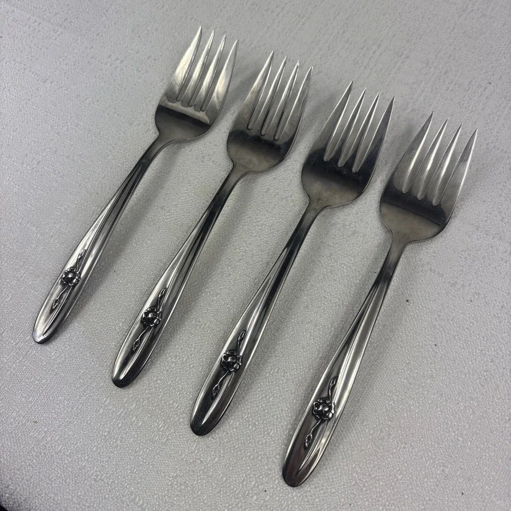 Sears Roebuck Provincial Rose Stainless Salad‎ Fork 6